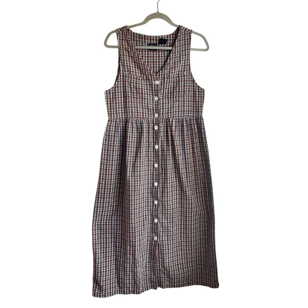 Erika Multicolor Plaid Midi Dress